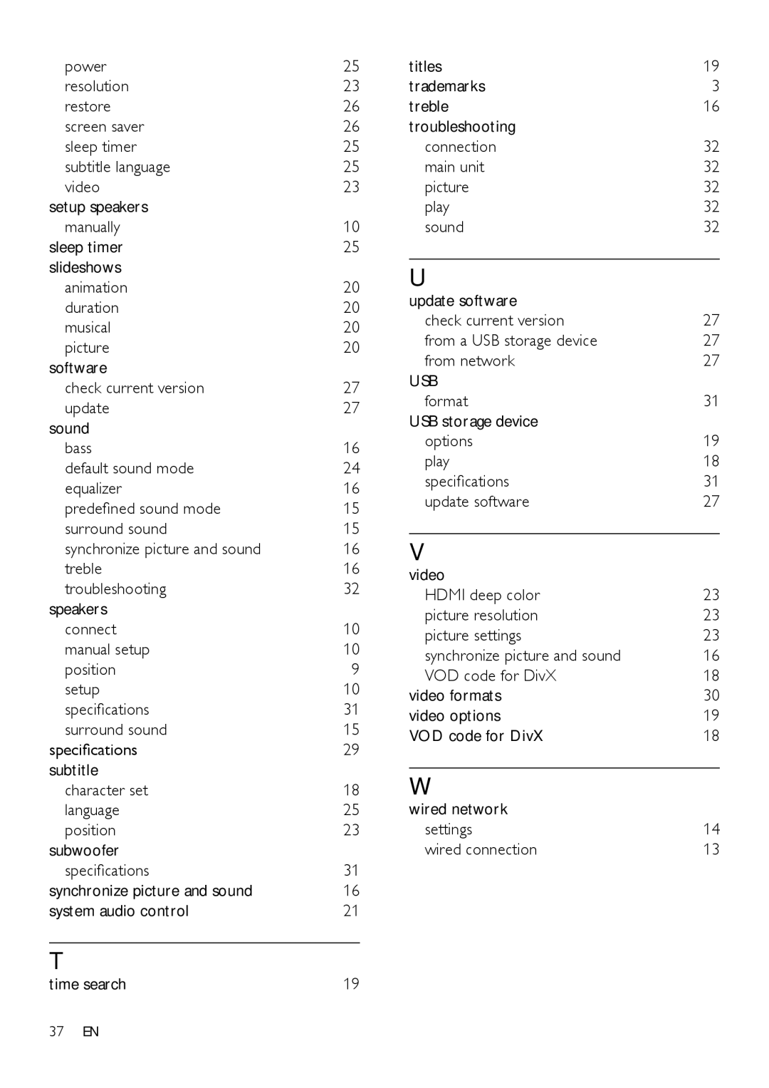 Philips HTS3541 user manual 37 EN 