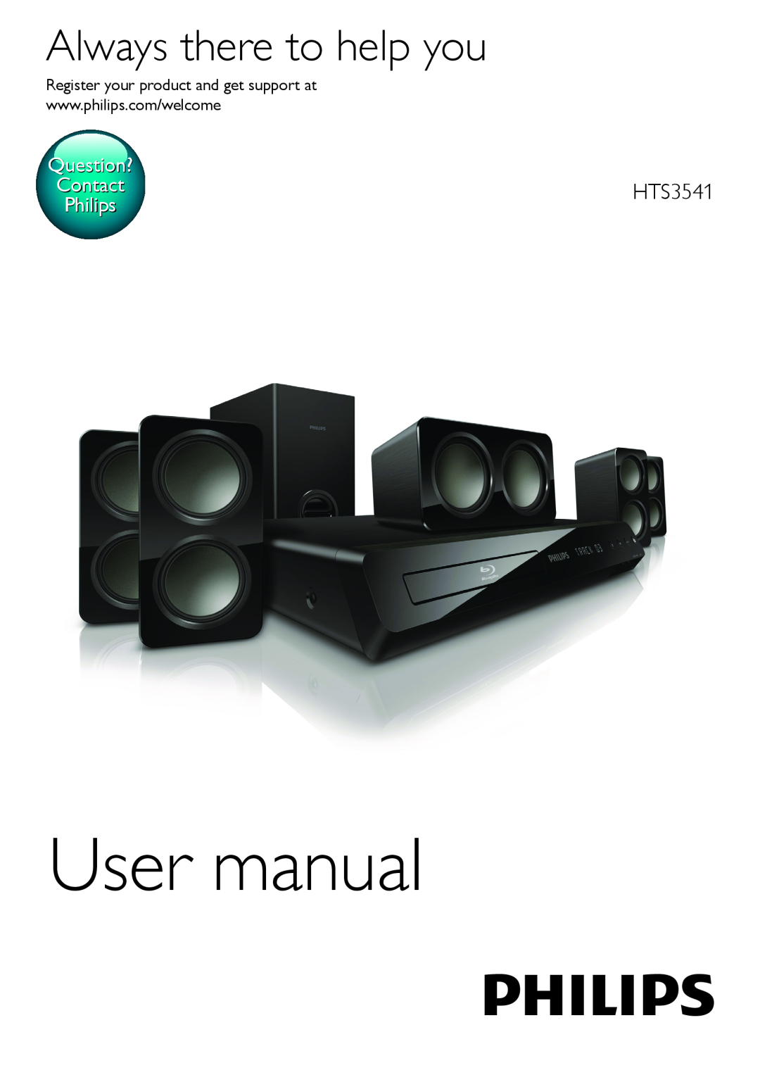 Philips user manual Always there to help you, Question? ContactHTS3541 Philips 