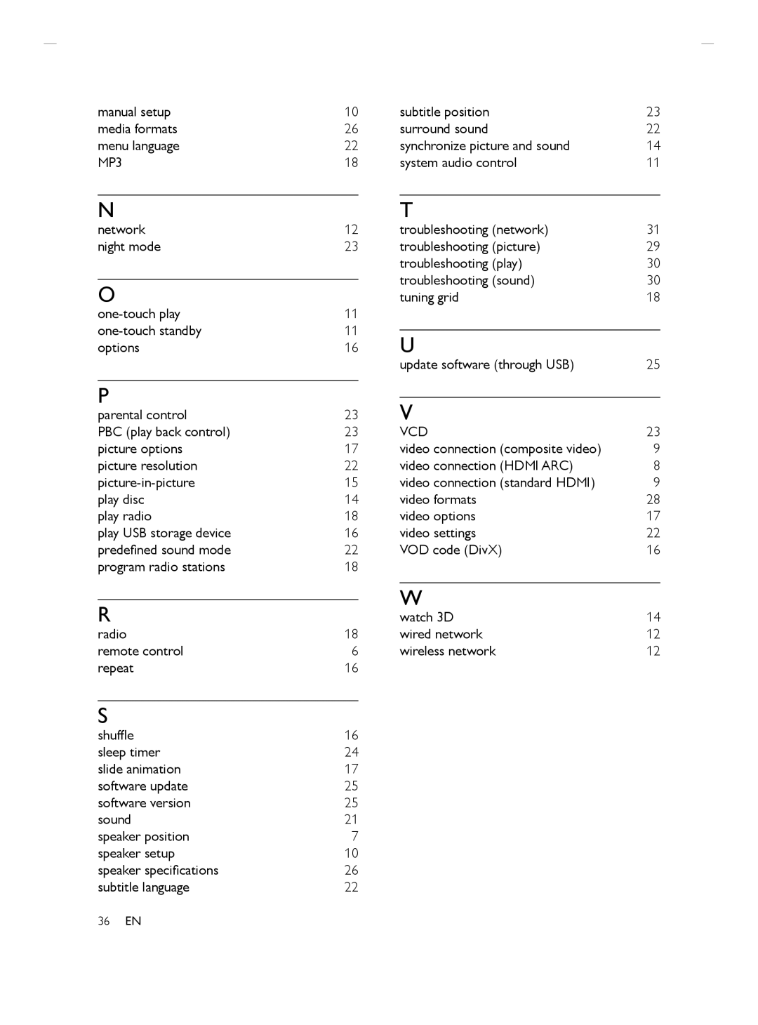 Philips HTS3564 manuel dutilisation Manual setup Media formats Menu language, Vcd 