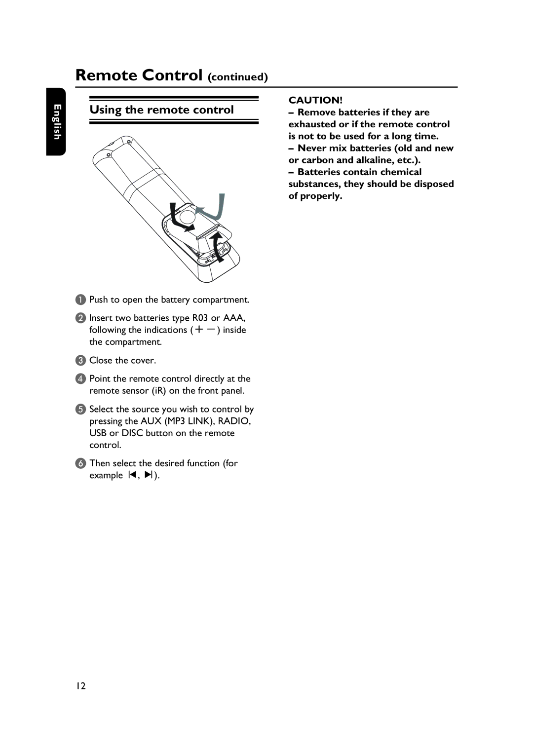 Philips HTS3565/78 manual Using the remote control 