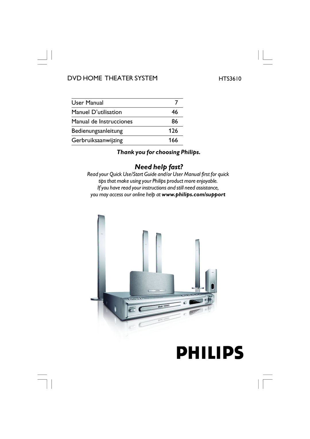 Philips HTS3610 user manual Need help fast? 