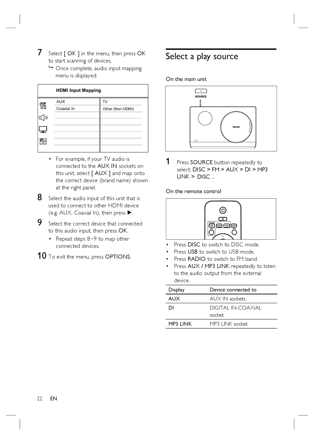 Philips HTS4600/12 manual Select a play source 