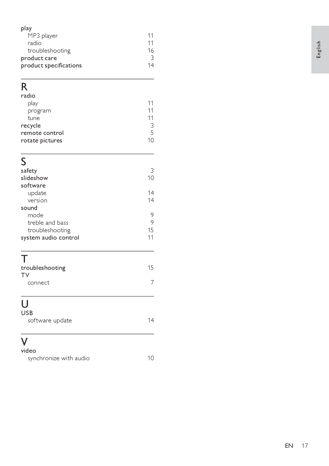 Philips HTS5110 user manual Software update Video Synchronize with audio 