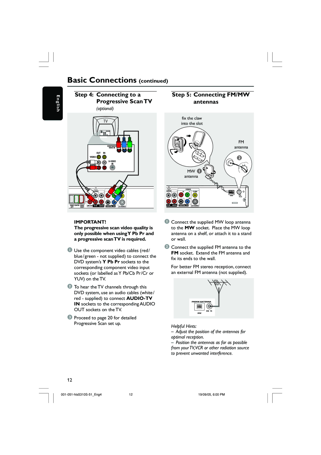 Philips HTS5310K/51 user manual Optional 