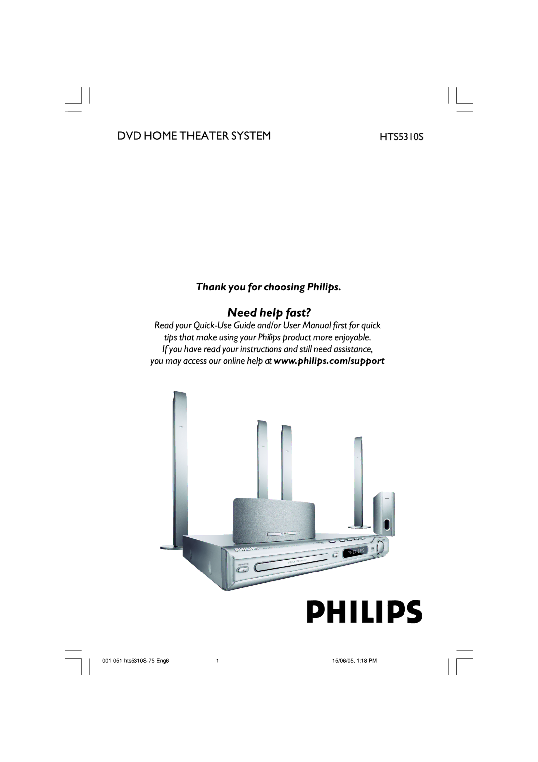 Philips HTS5310S/75 user manual Need help fast? 