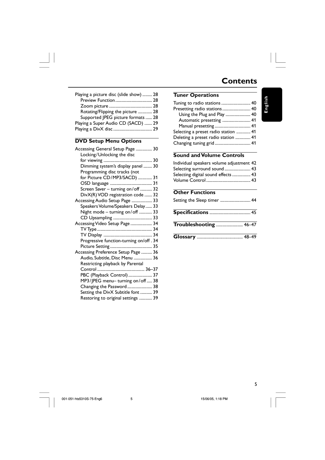 Philips HTS5310S/75 user manual Locking/Unlocking the disc, Troubleshooting 