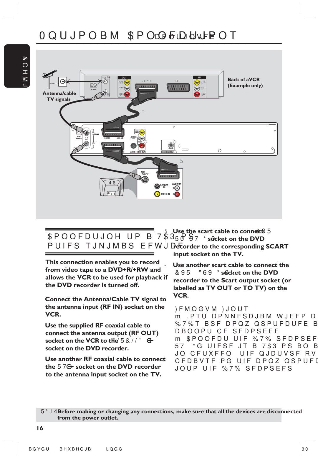 Philips HTS5700R/05 user manual Connecting to a VCR or other similar device 