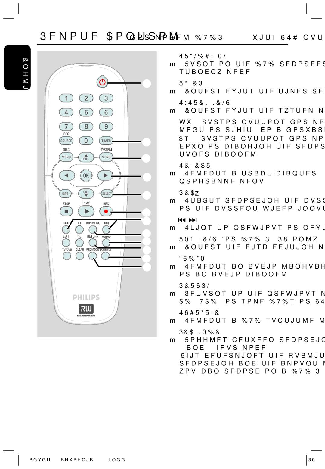 Philips HTS5700R/05 user manual Standby-On, Timer, System-Menu, Select, Rec , Audio, Return, Subtitle, REC Mode 