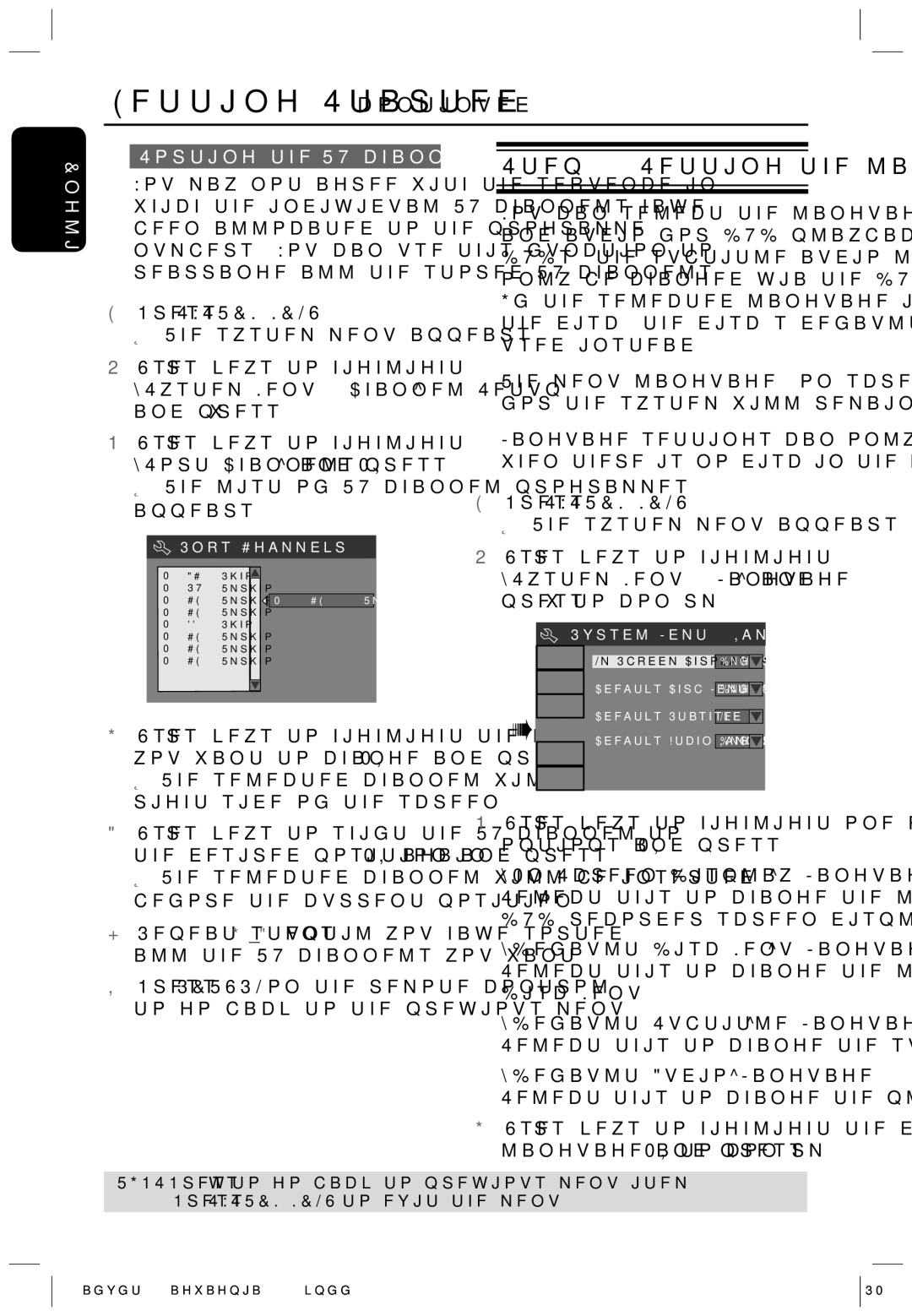 Philips HTS5700R/05 user manual Setting the language, English Sorting the TV channels, Sort Channels and press OK 