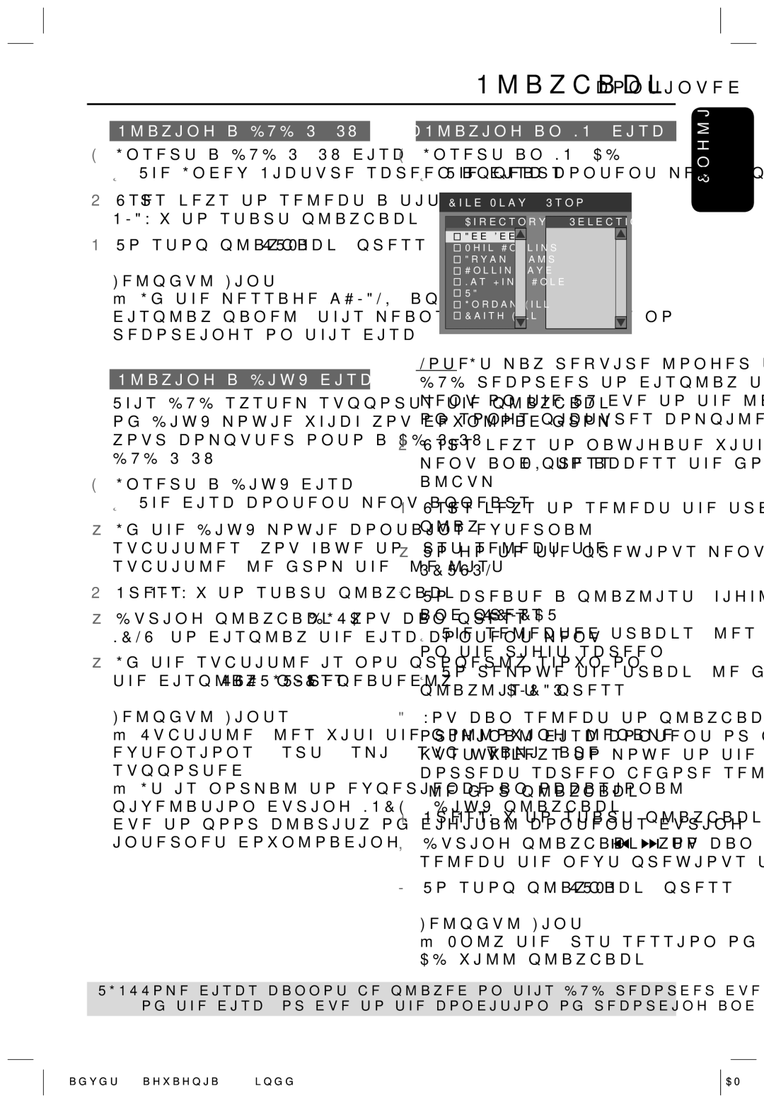 Philips HTS5700R/05 Playing a DVD+R/+RW disc, Playing an MP3 disc, Insert an MP3 CD  The disc content menu appears 