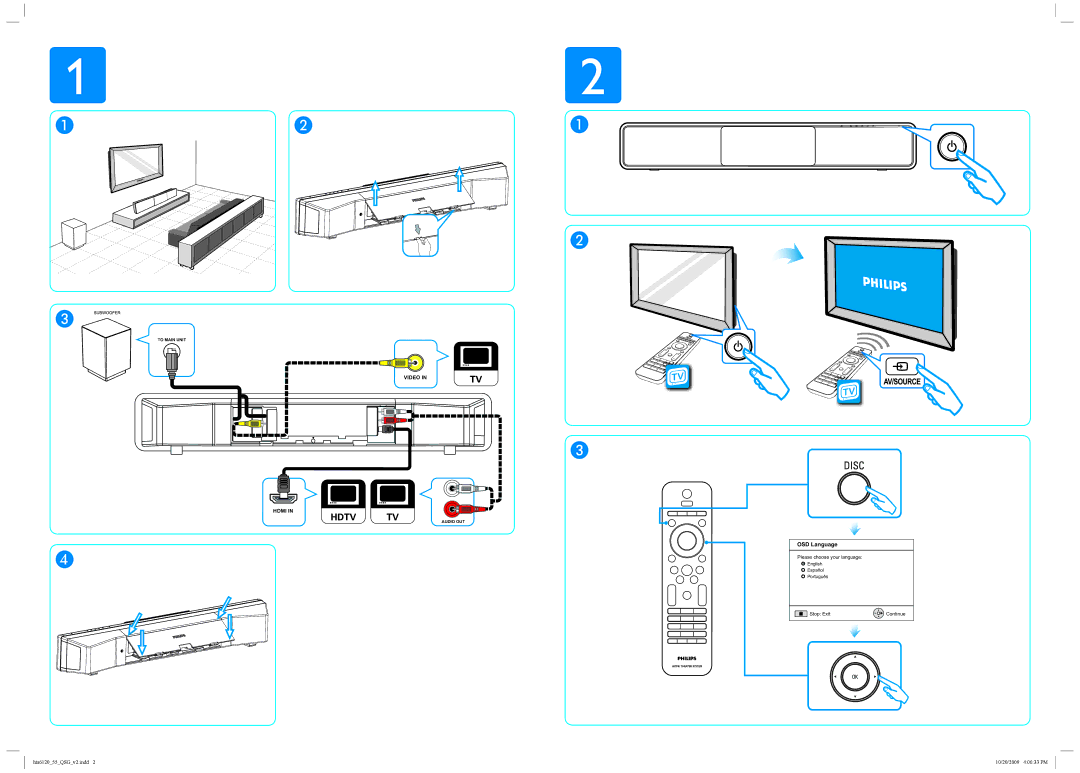 Philips HTS6120/55 manual Hdtv TV, OSD Language 