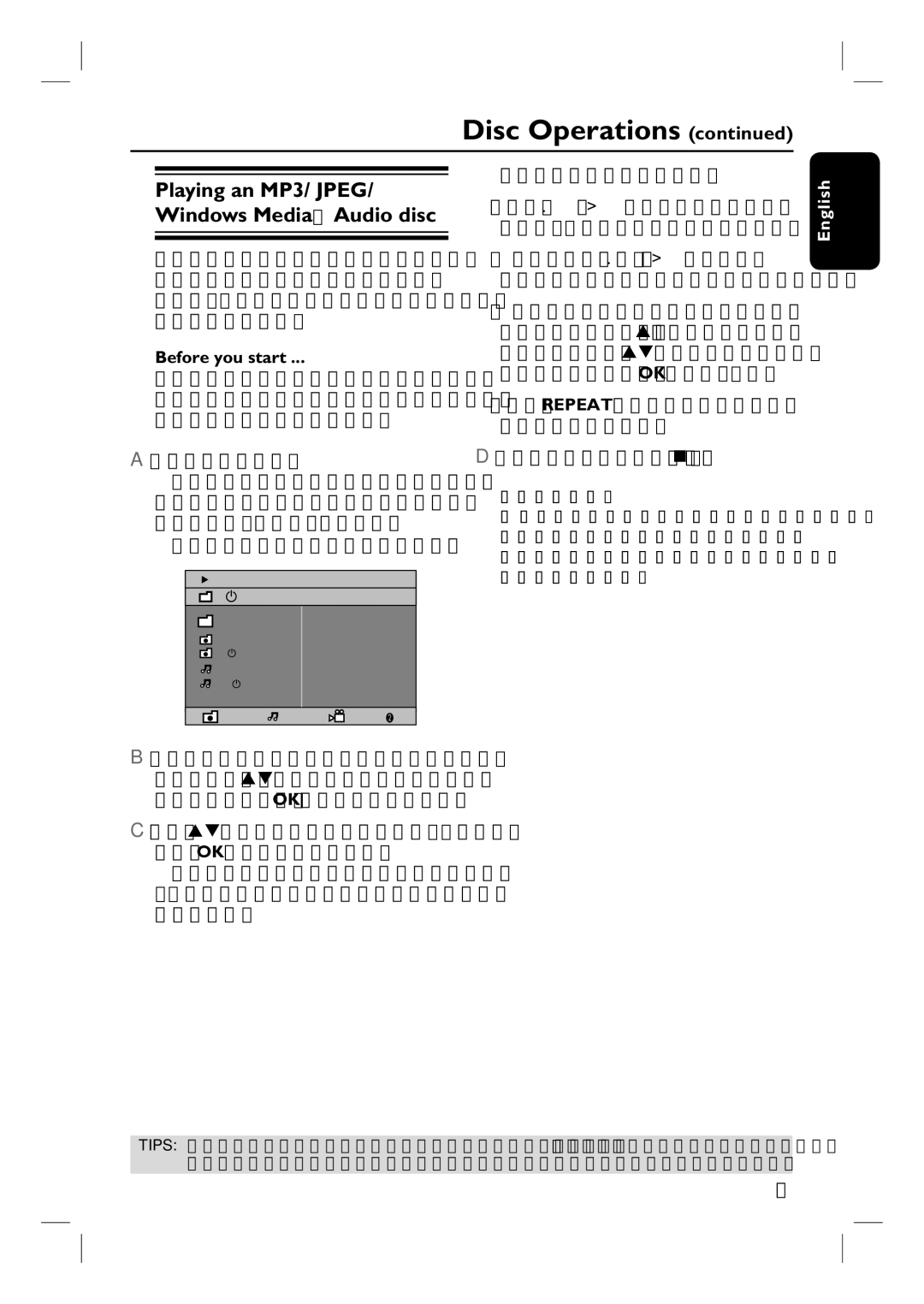 Philips HTS6510 user manual Insert a disc, Disc menu appears on the TV 