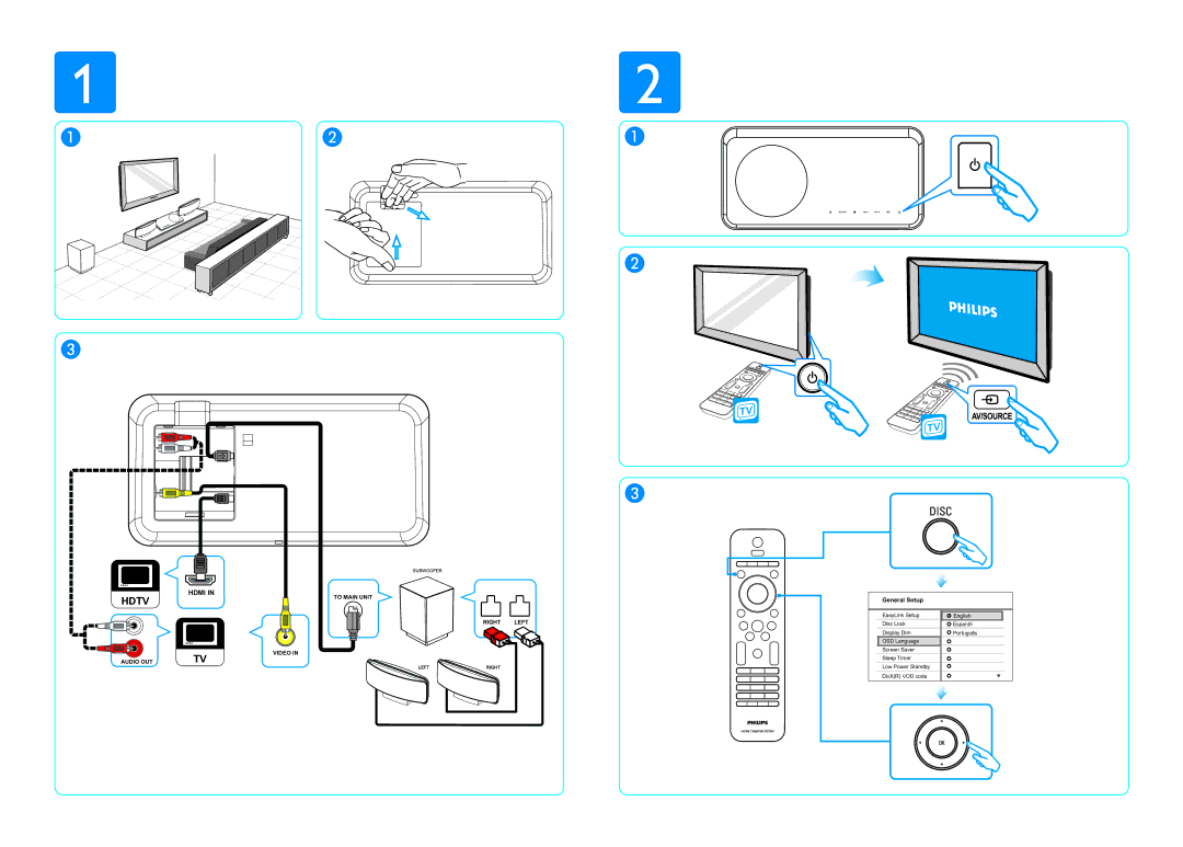 Philips HTS6520/55 manual Hdtv, General Setup 