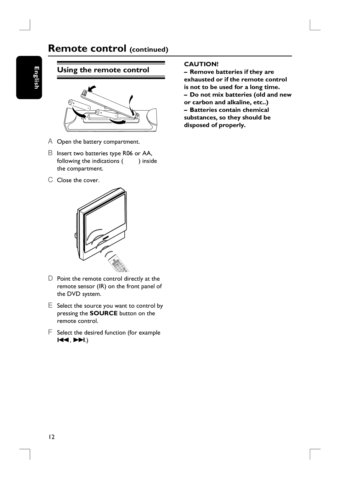 Philips HTS9800W/37B user manual Using the remote control 