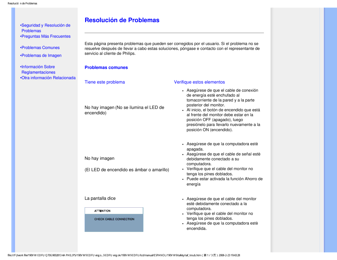 Philips HW9190T user manual Resolución de Problemas, Problemas comunes 