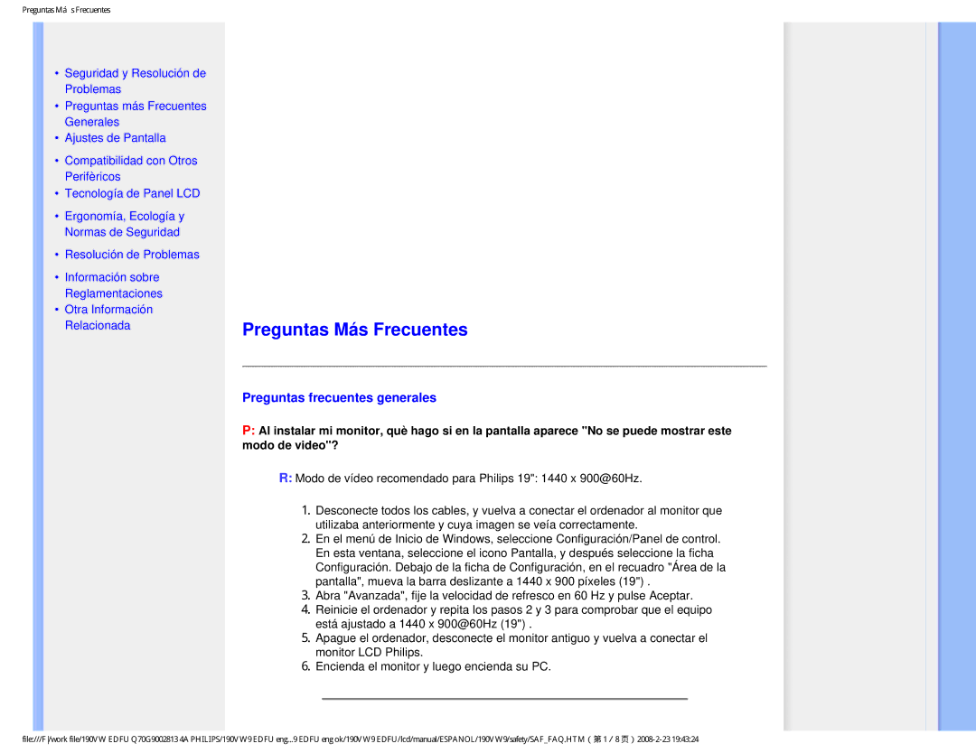 Philips HW9190T user manual Preguntas Más Frecuentes, Preguntas frecuentes generales 