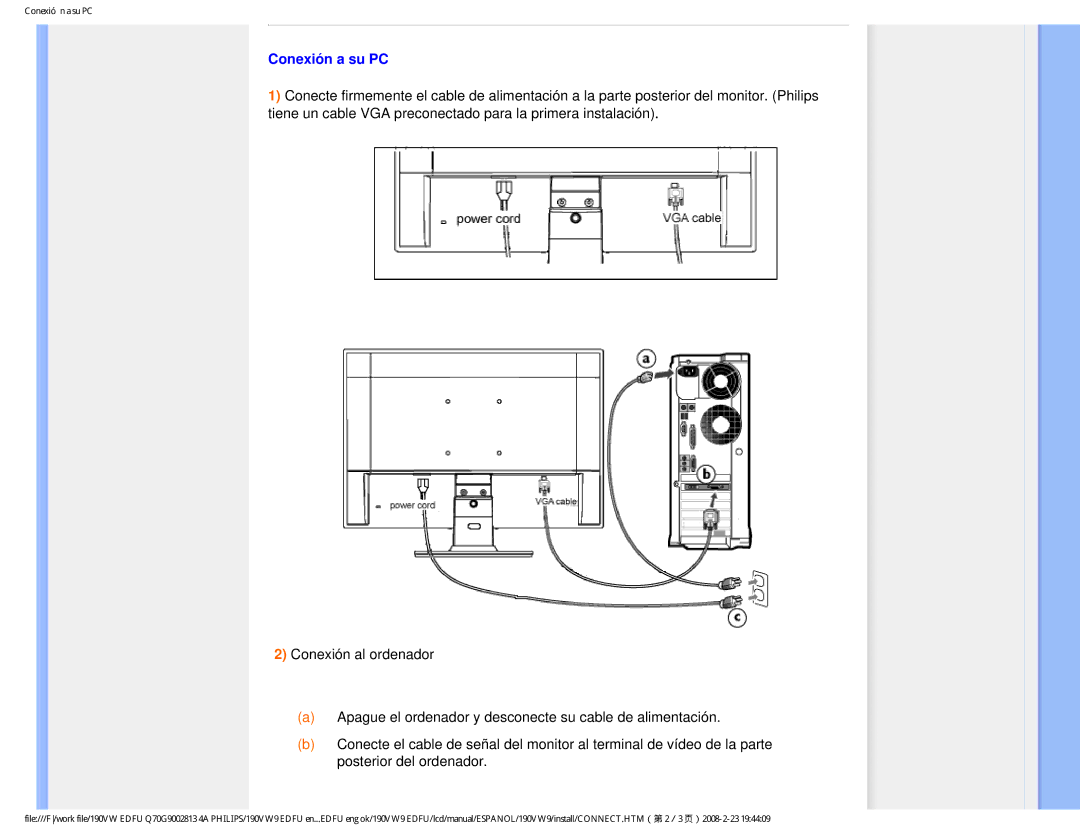 Philips HW9190T user manual Conexión a su PC 