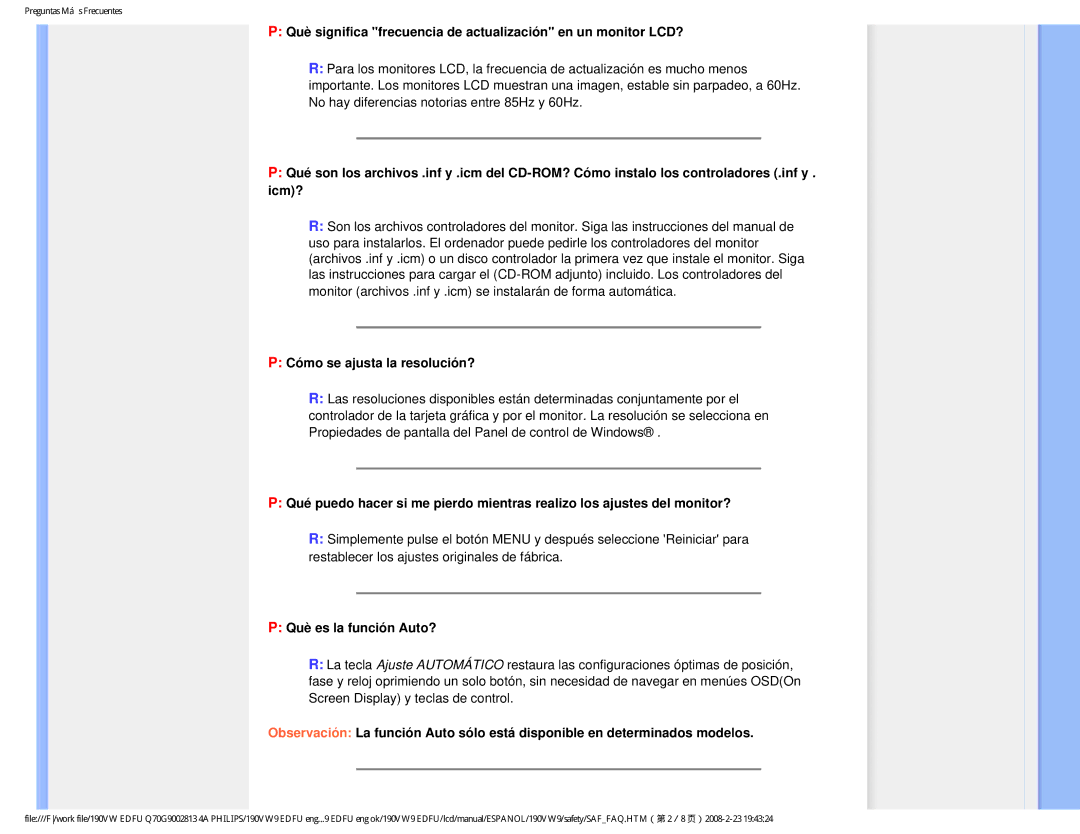 Philips HW9190T user manual Cómo se ajusta la resolución?, Què es la función Auto? 