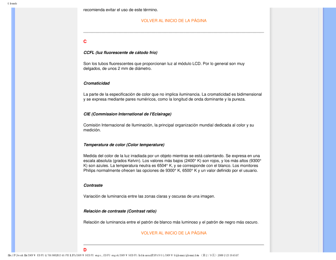 Philips HW9190T user manual Contraste 