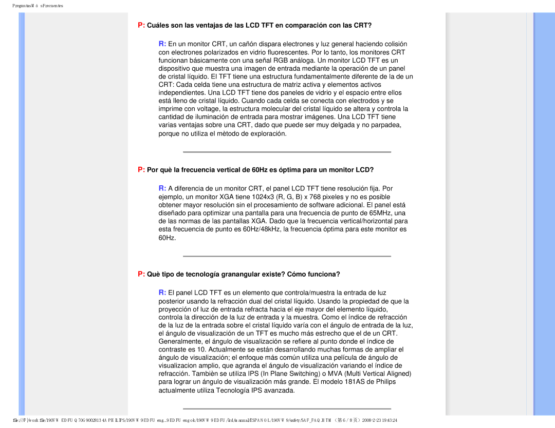 Philips HW9190T user manual Què tipo de tecnología granangular existe? Cómo funciona? 