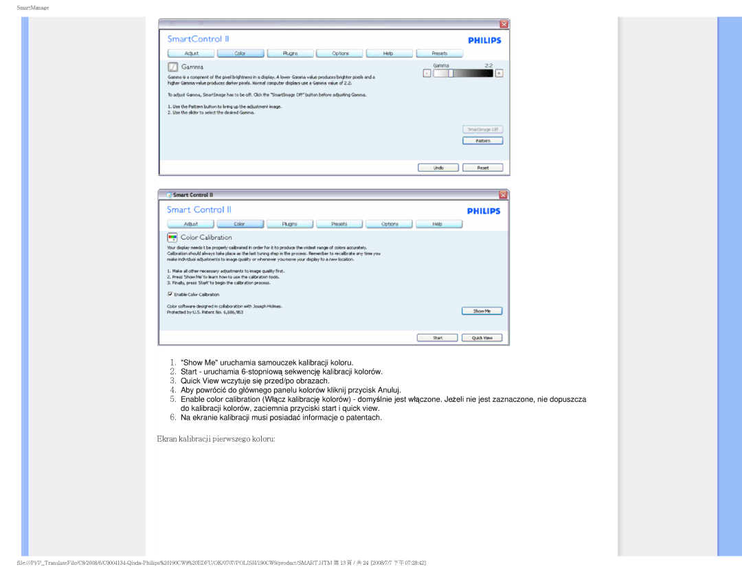 Philips HWC9190I user manual SmartManage 