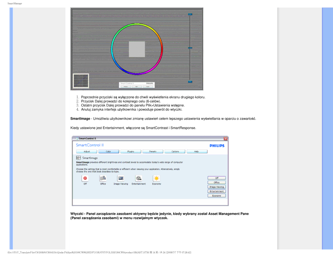 Philips HWC9190I user manual SmartManage 