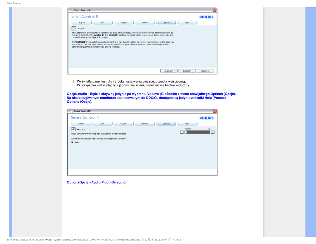 Philips HWC9190I user manual SmartManage 