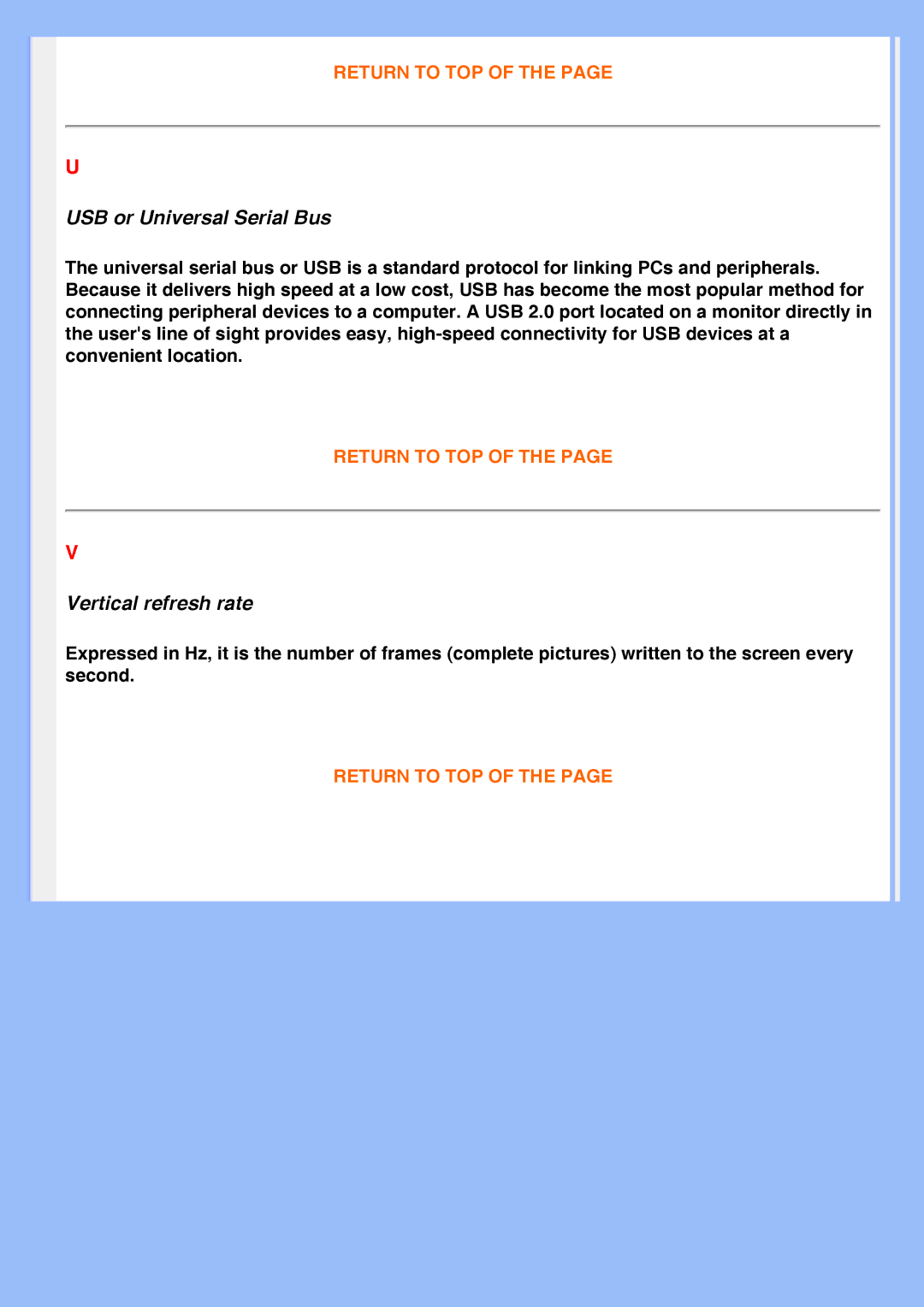 Philips HWS8200Q user manual USB or Universal Serial Bus 