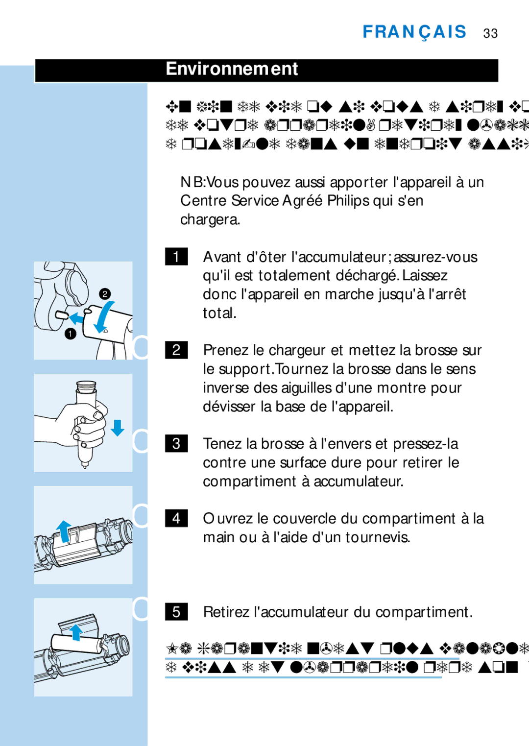 Philips HX1510, HX1511, HX1515, HX2538, HX2585, HX1513, HX1526, HX1514 manual Environnement 