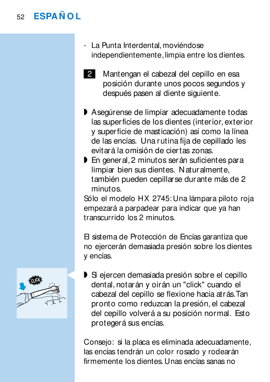 Philips HX2745, HX1725 manual Español 