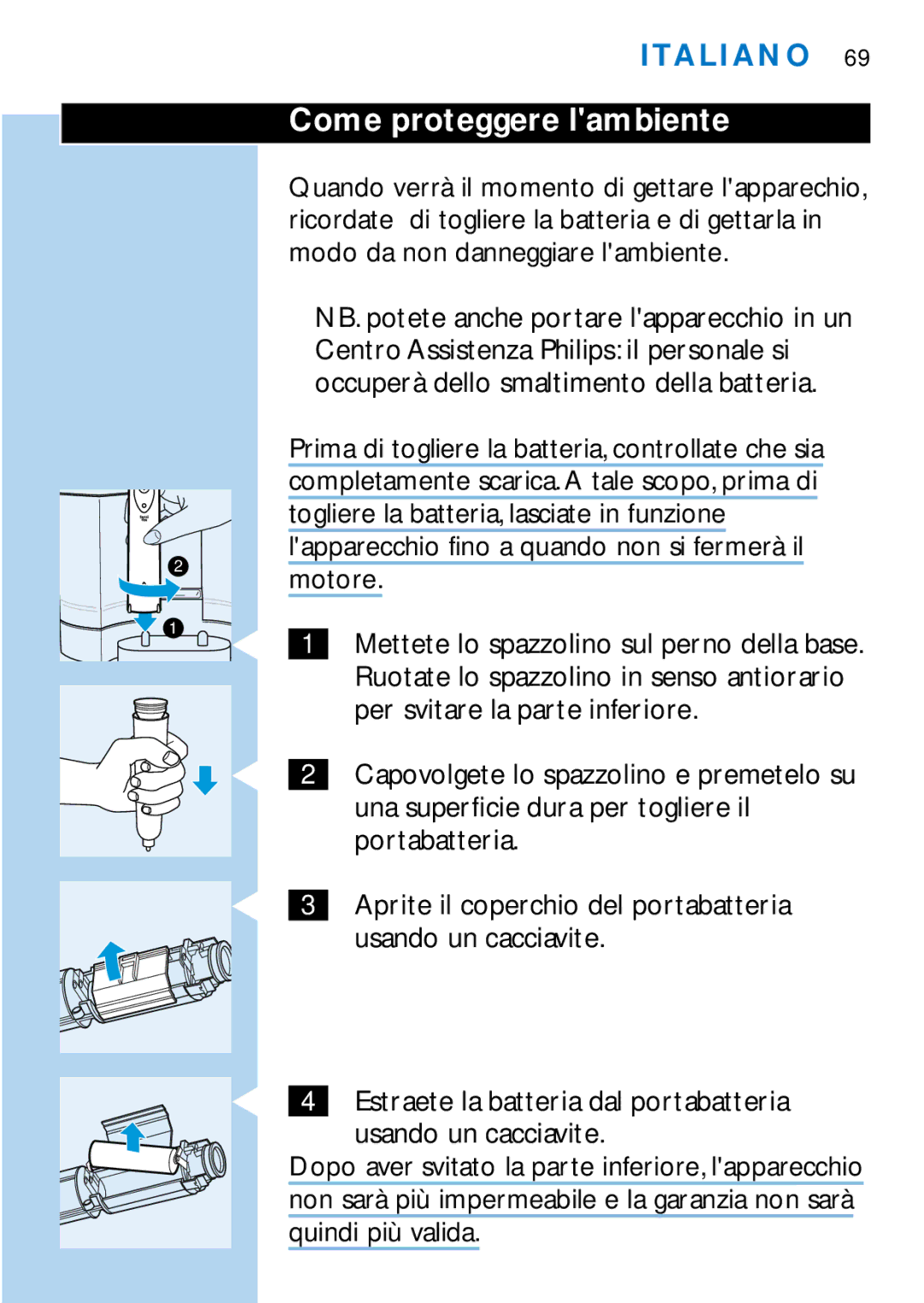 Philips HX1725, HX2745 manual Come proteggere lambiente 