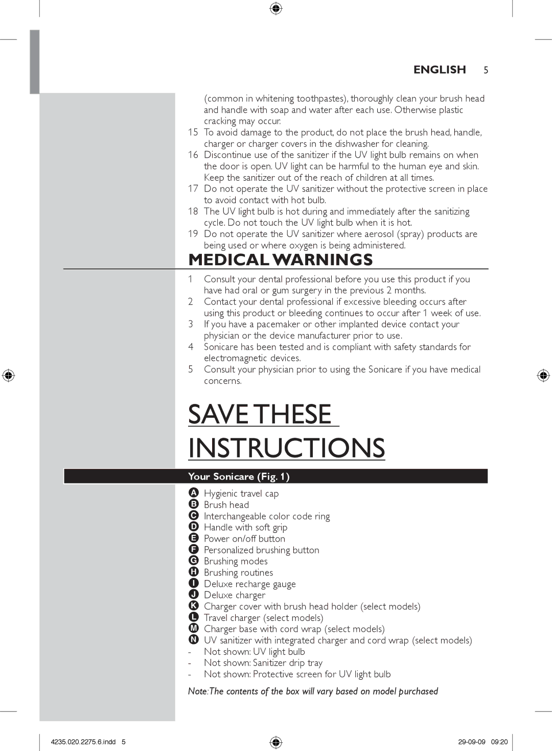 Philips HX6910 manual Medical Warnings, Your Sonicare 