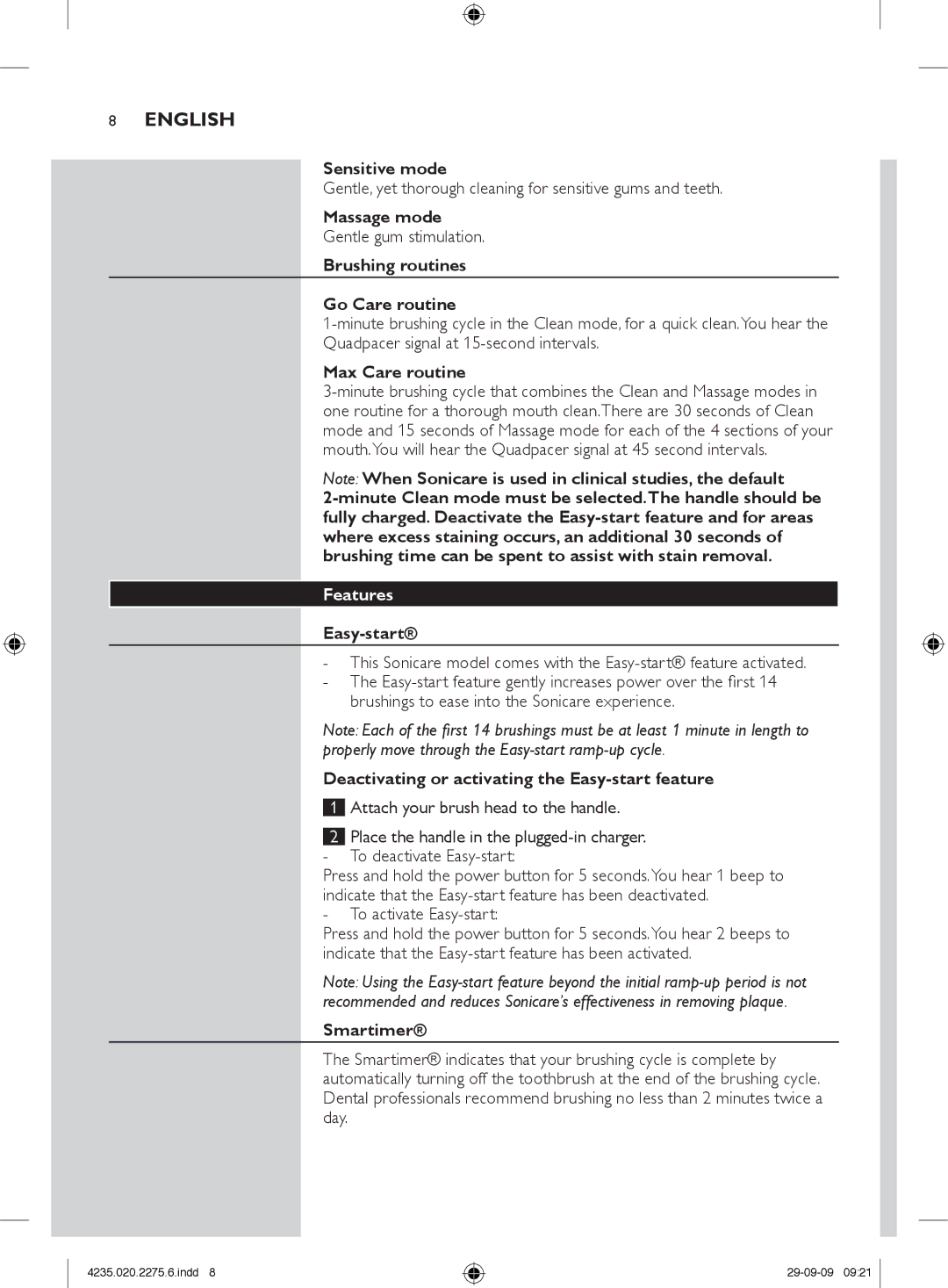 Philips HX6910 manual Features 