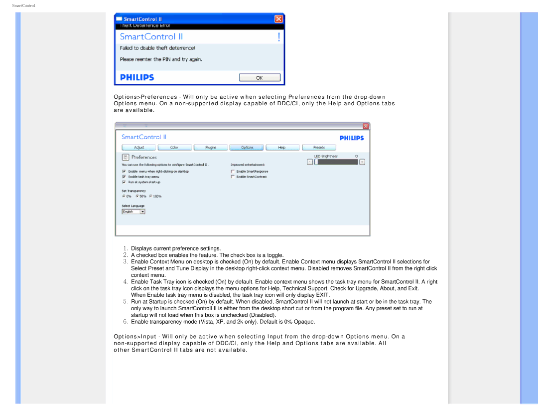 Philips I7SIA user manual SmartControl 