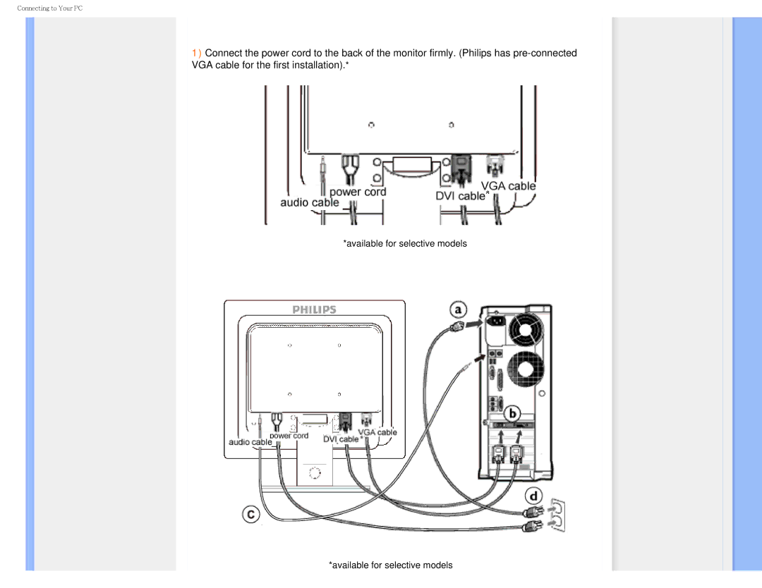 Philips I7SIA user manual Available for selective models 