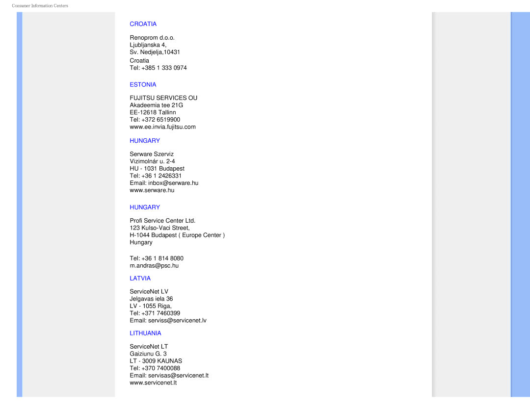 Philips I7SIA user manual Croatia 