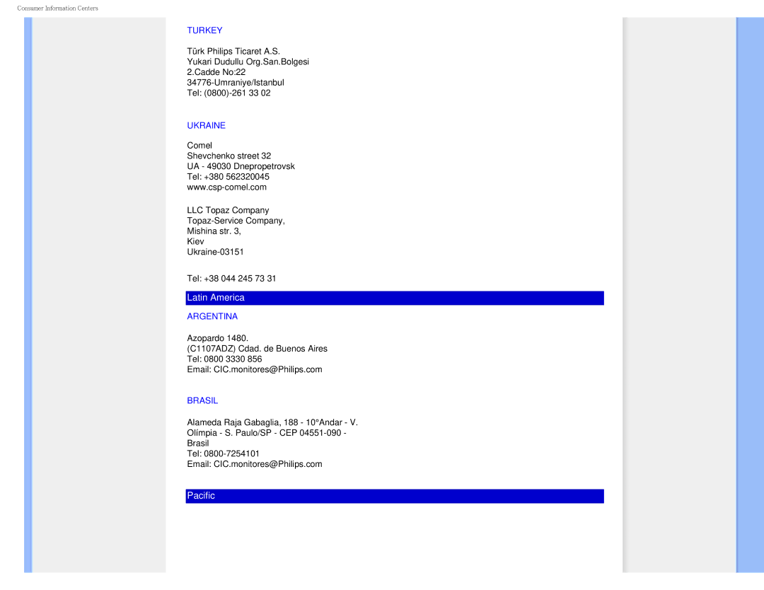 Philips I7SIA user manual Latin America 