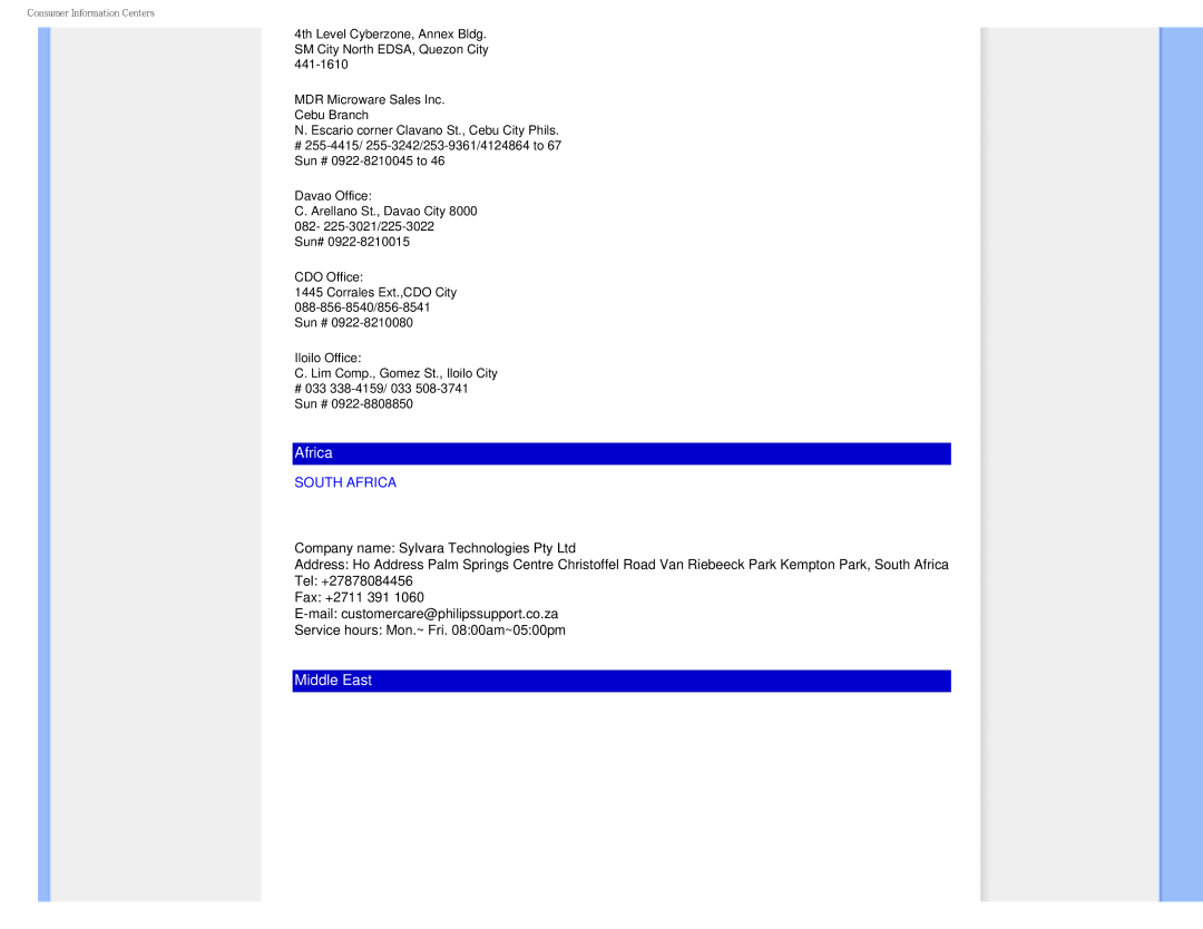 Philips I7SIA user manual Africa 