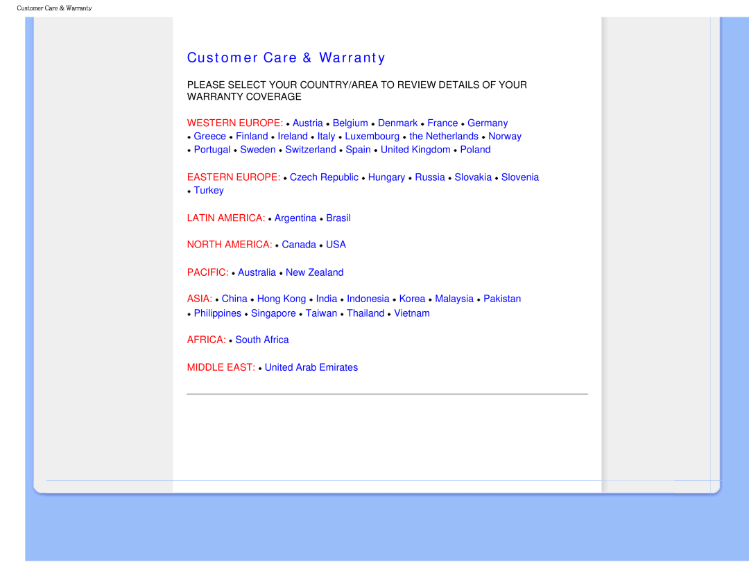 Philips I7SIA user manual Customer Care & Warranty, NORTH AMERICA Canada USA, Warranty Coverage 