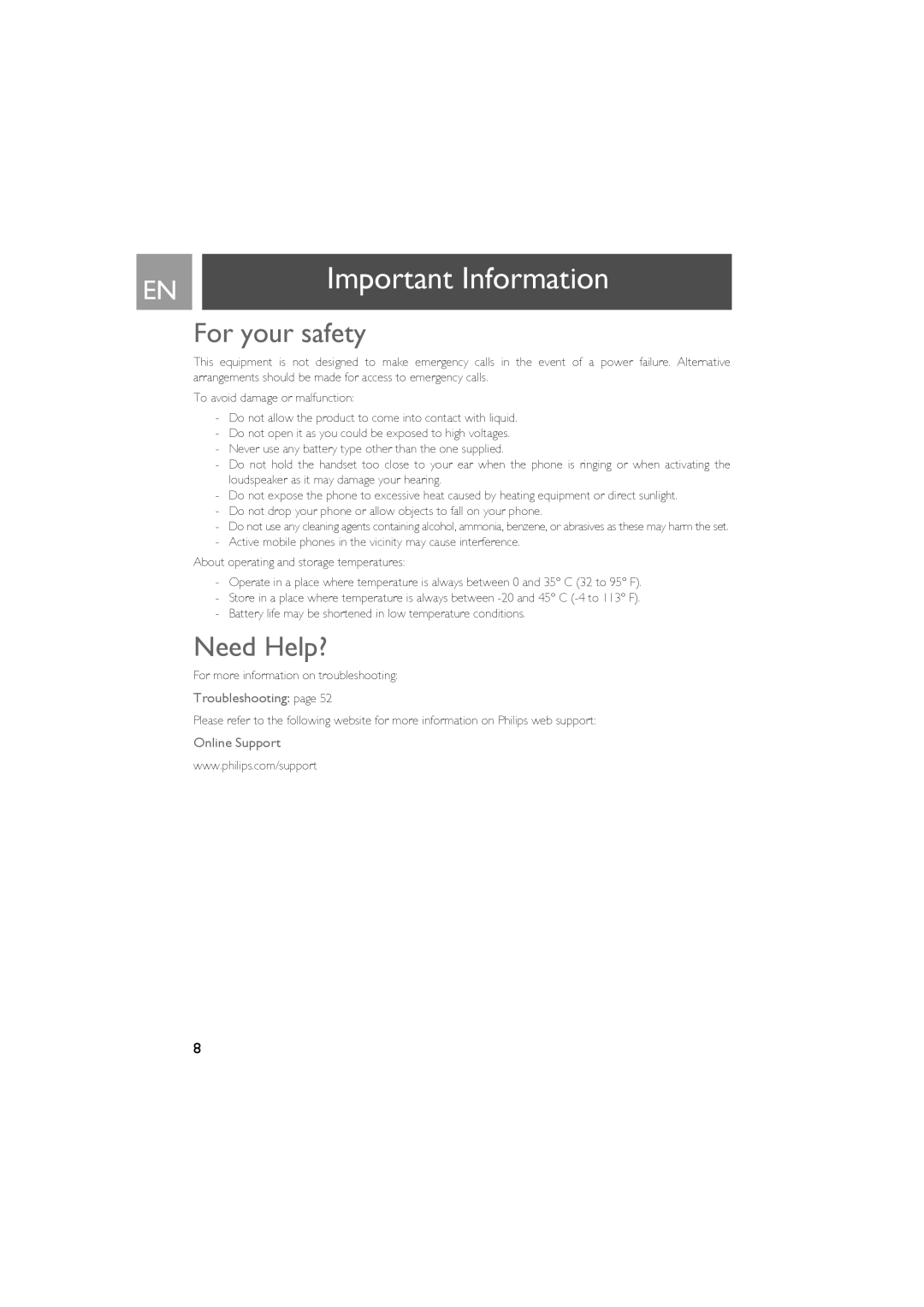 Philips ID937 user manual Important Information, For your safety, Need Help? 