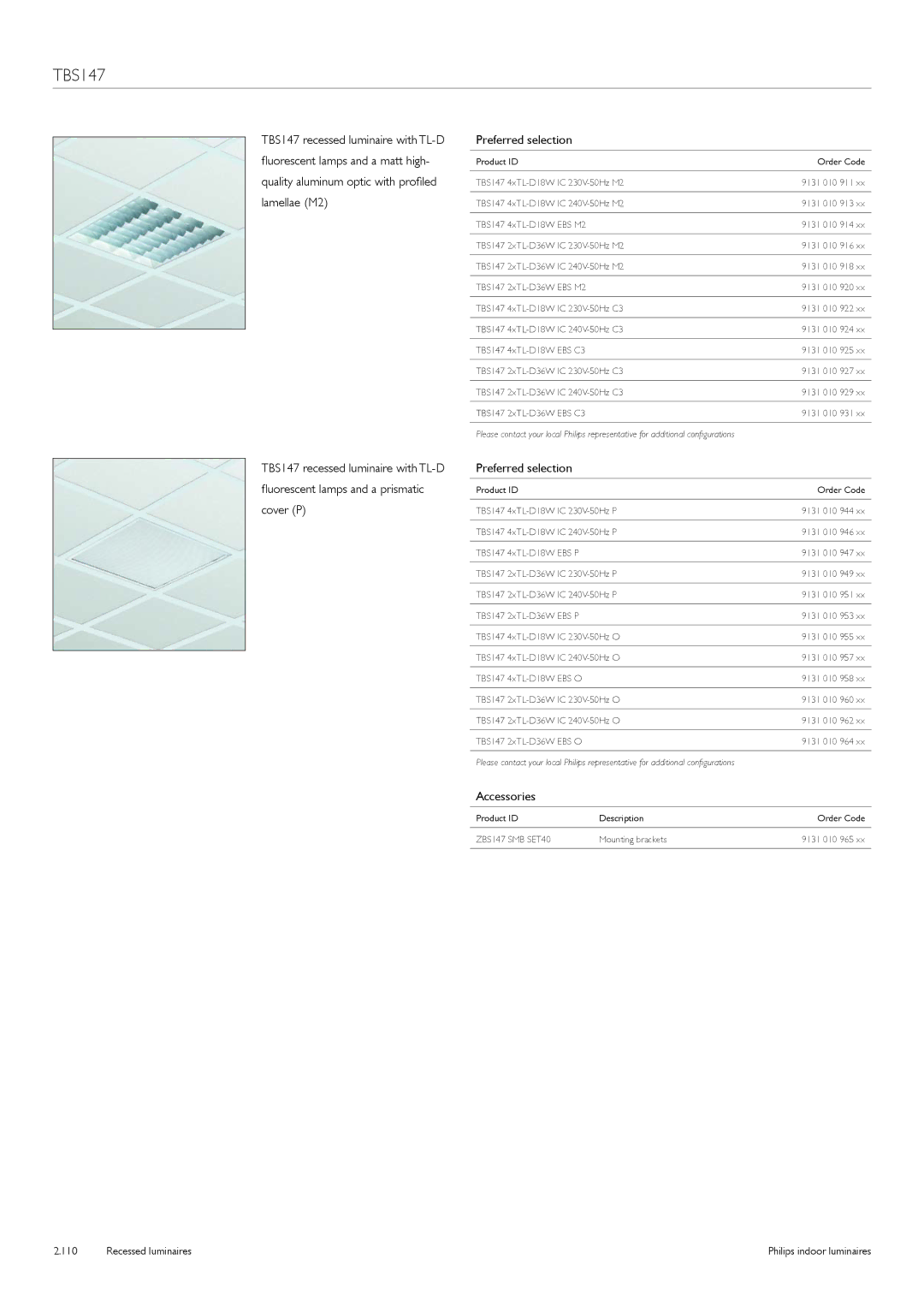 Philips Indoor Luminaires manual ZBS147 SMB SET40 