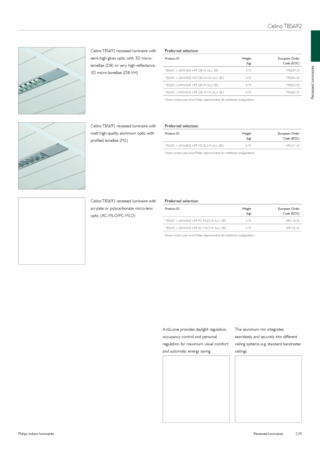 Philips Indoor Luminaires manual Celino TBS692 