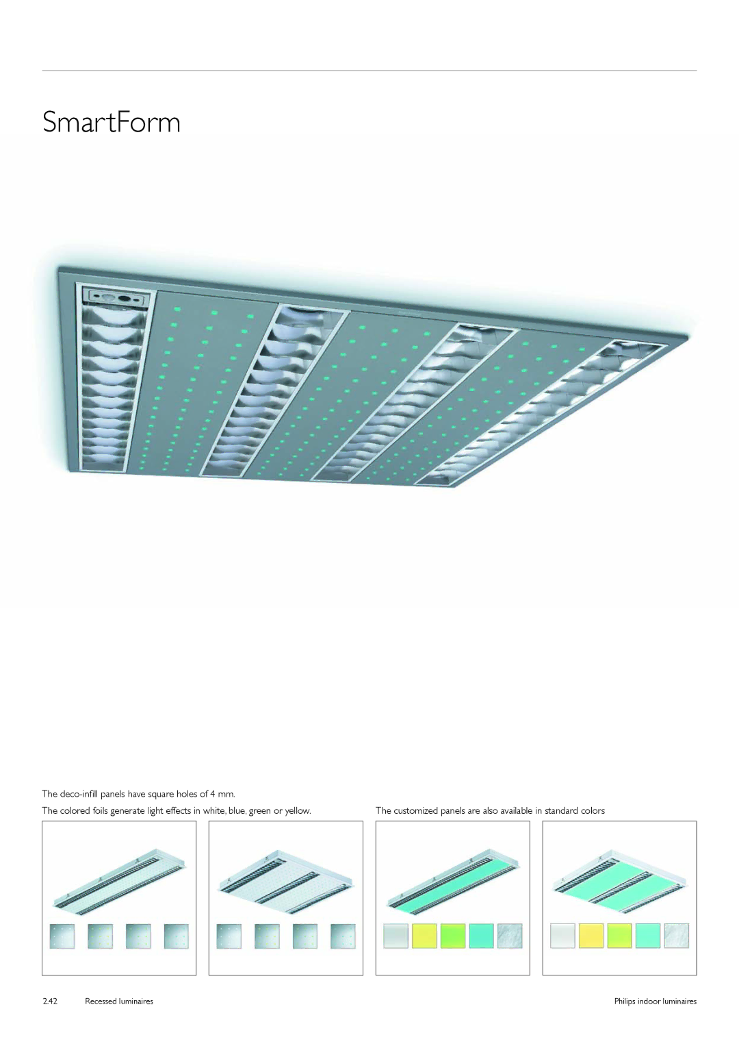 Philips Indoor Luminaires manual Recessed luminaires 