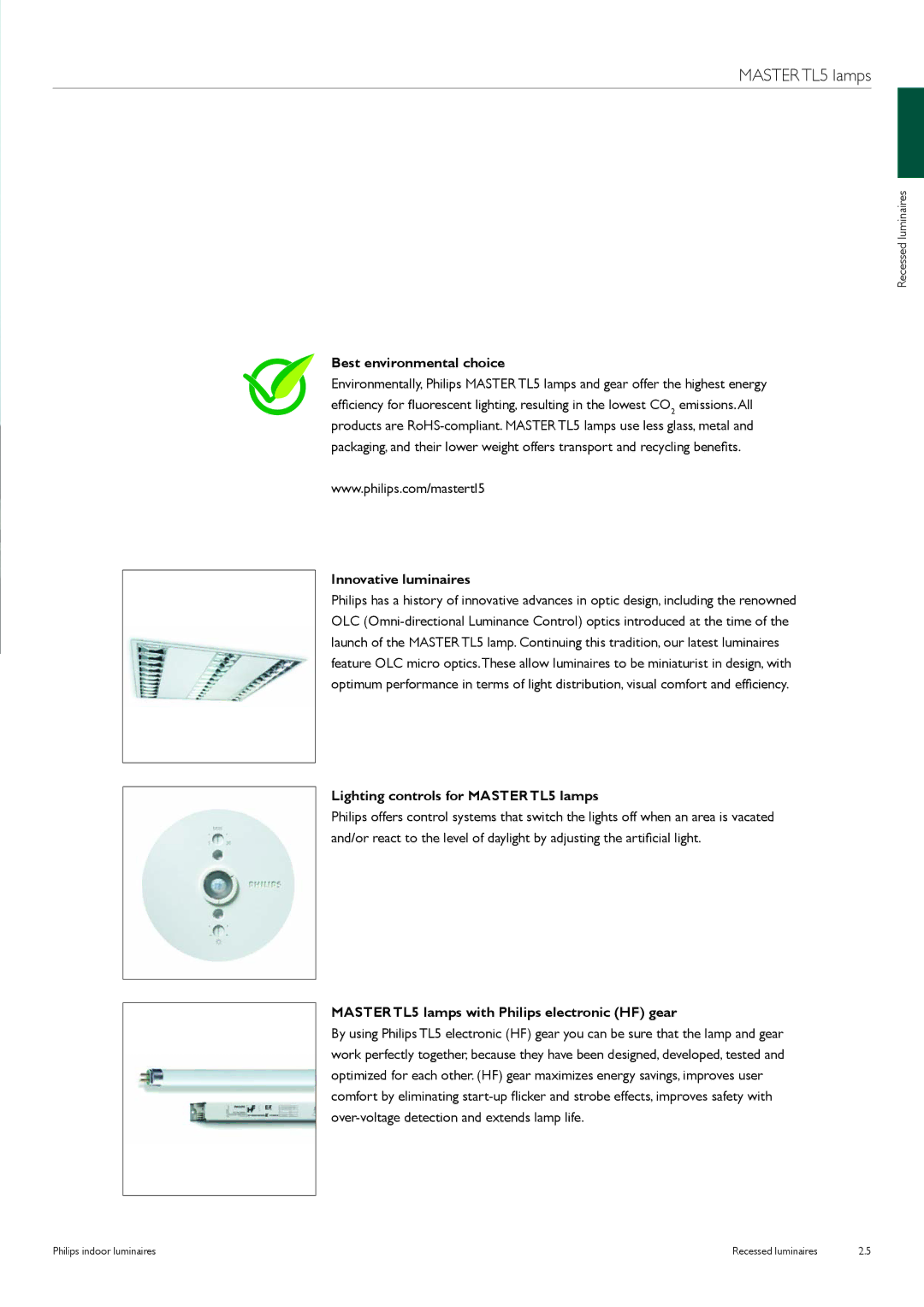 Philips Indoor Luminaires manual Best environmental choice 