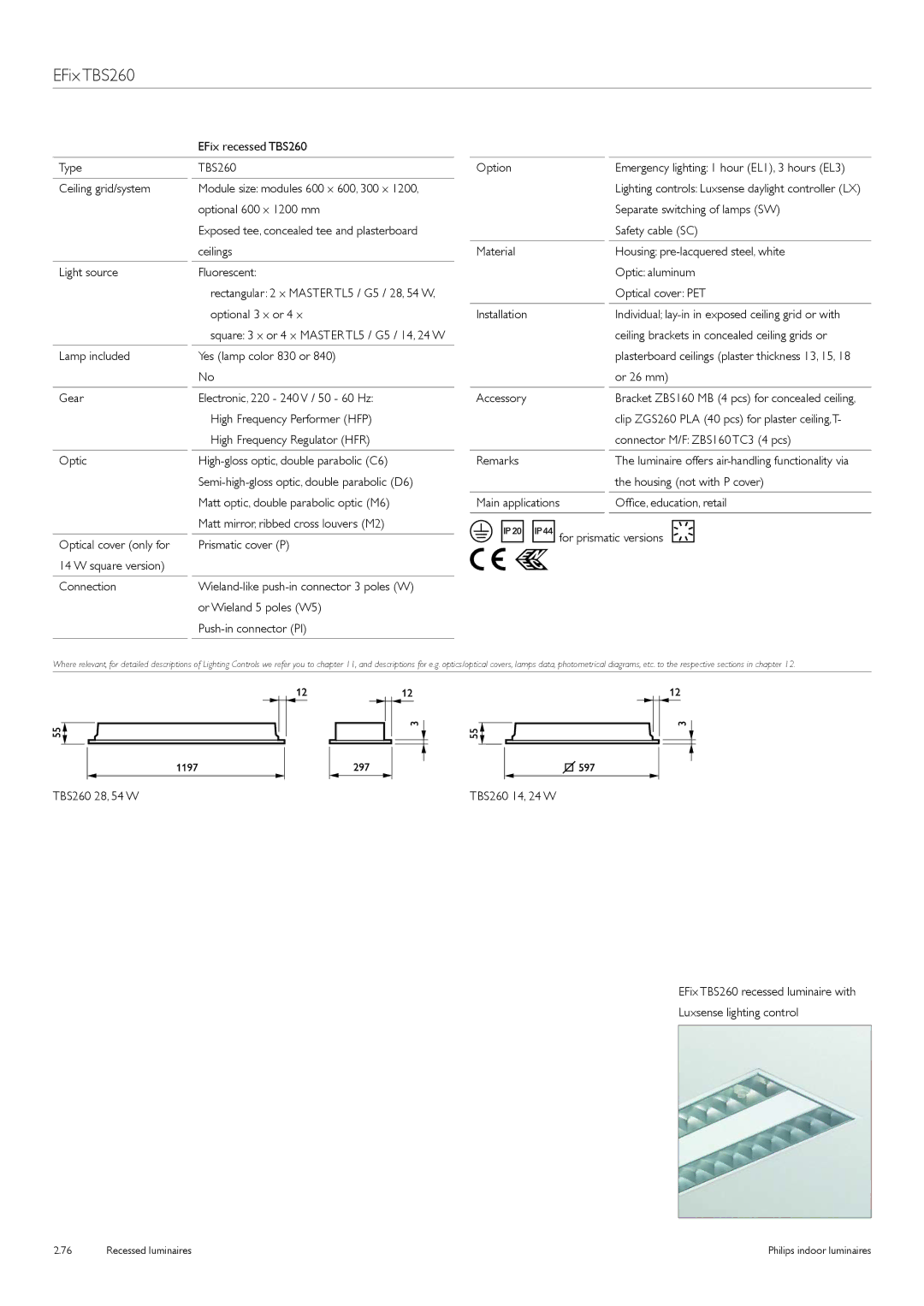 Philips Indoor Luminaires manual EFix TBS260 