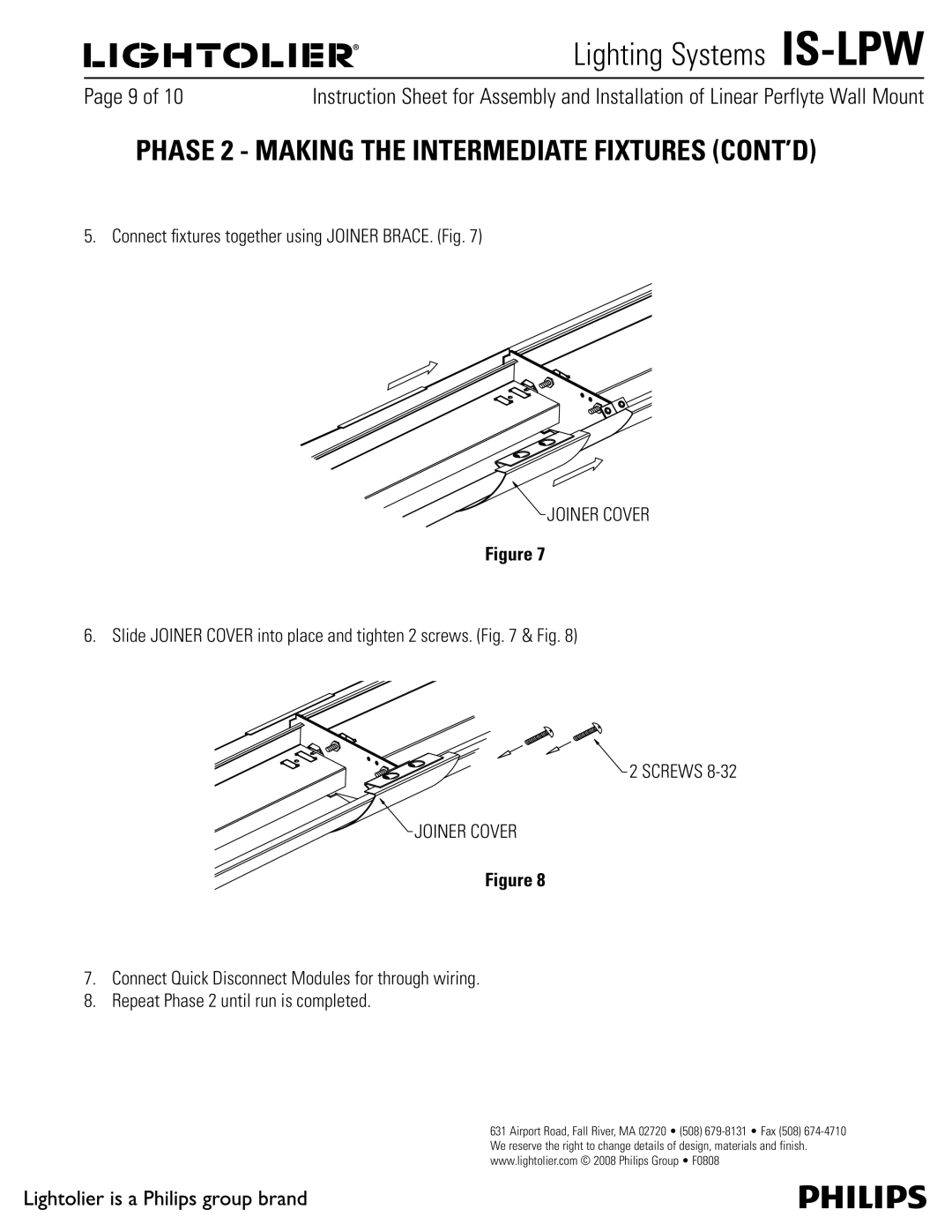 Philips IS-LPW manual  $POOFDUmYUVSFTUPHFUIFSVTJOH+0*/&3#3$& JH, Joiner Cover 