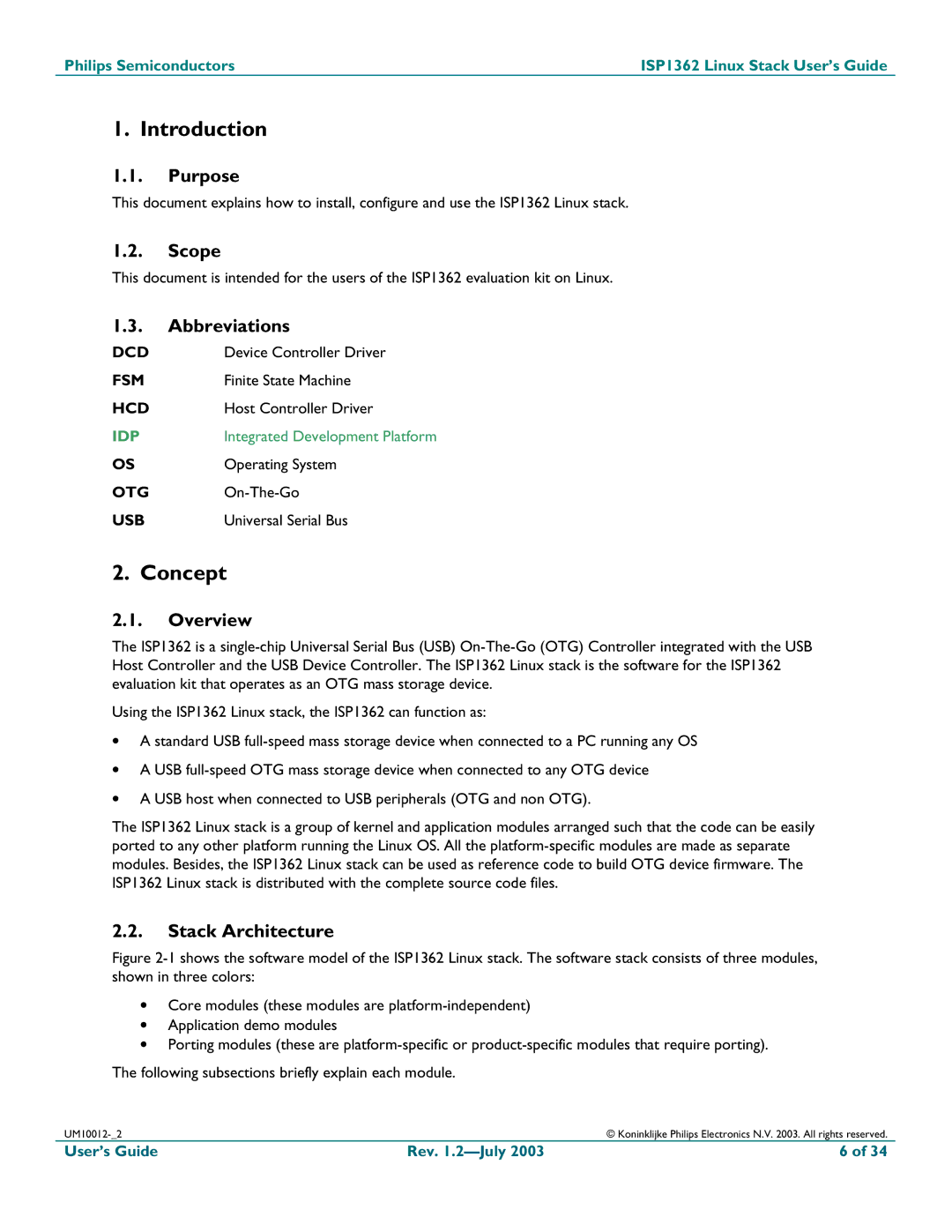 Philips ISP1362 manual Introduction, Concept 