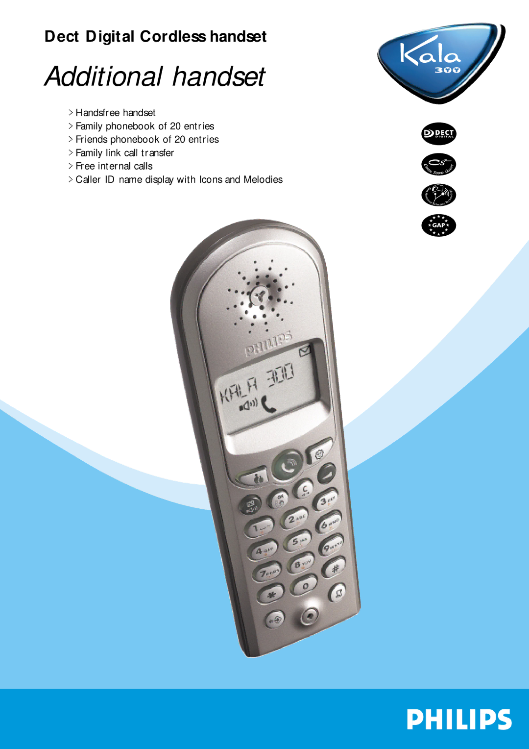 Philips Kala 300 manual Additional handset 