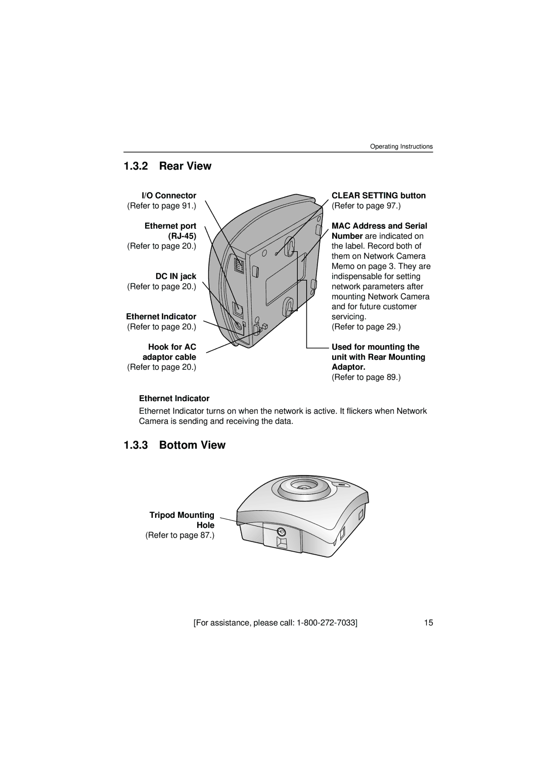 Philips KX-HCM8 operating instructions Rear View, Bottom View 