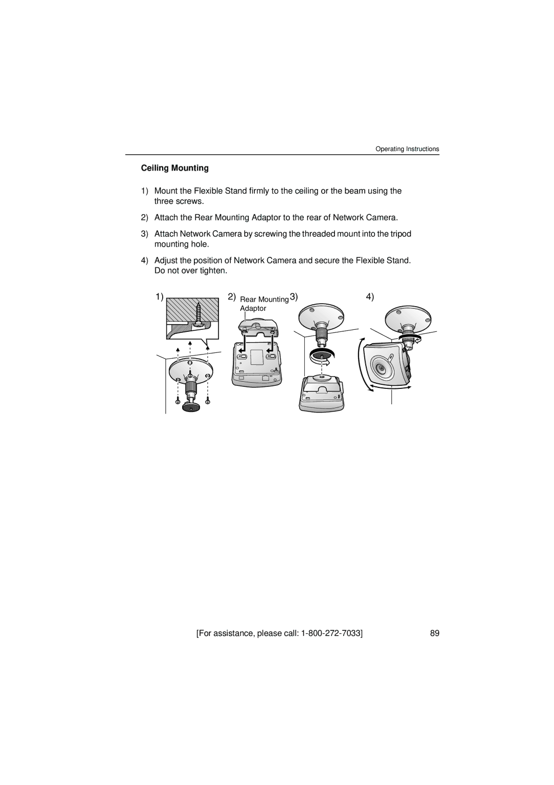 Philips KX-HCM8 operating instructions Ceiling Mounting 